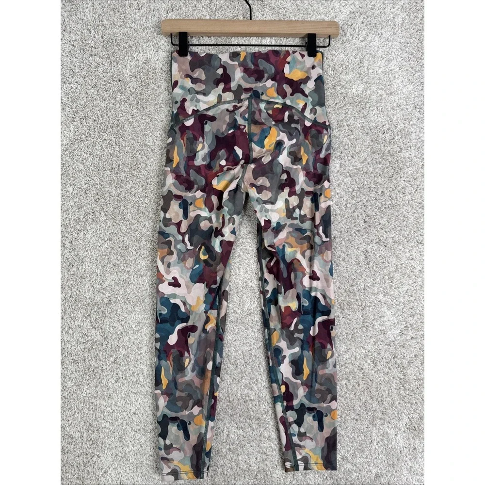 SPANX Booty‎ Boost Active Painted Camo Pink Multi Active Printed ⅞ Leggings